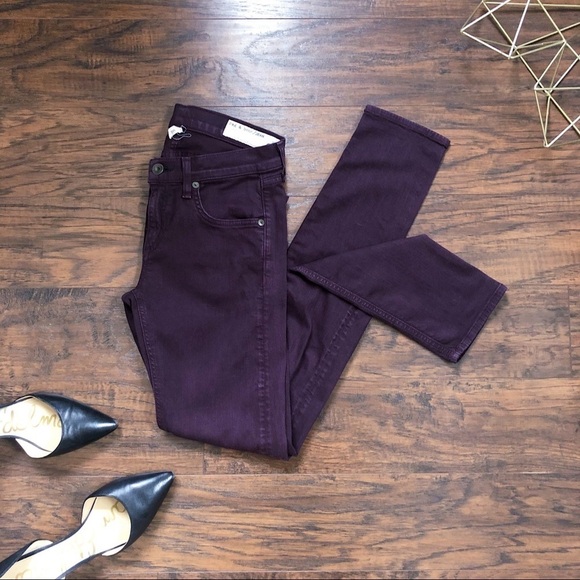 rag & bone • The Dre skinny boyfriend jeans Aged Wine burgundy maroon ankle slim - Picture 2 of 10